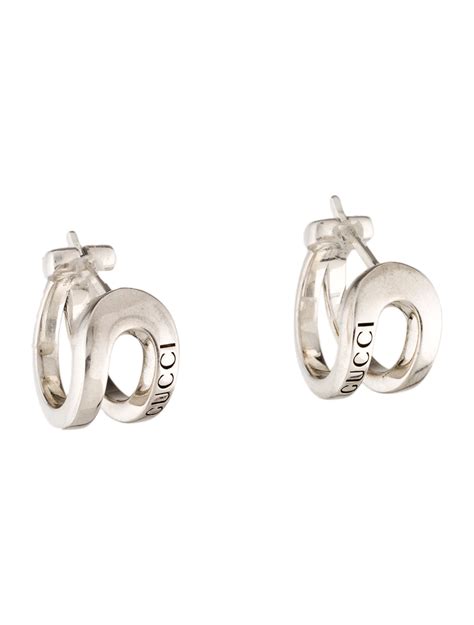 gucci horsebit earrings silver|Gucci White Sterling Silver Wrapped Horsebit Hoop Earrings.